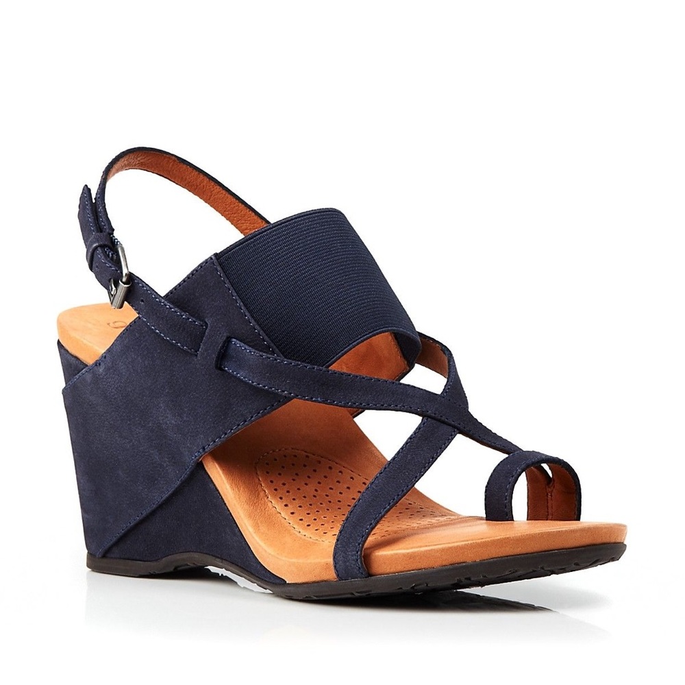 Gentle Souls Navy Wedge Sandals